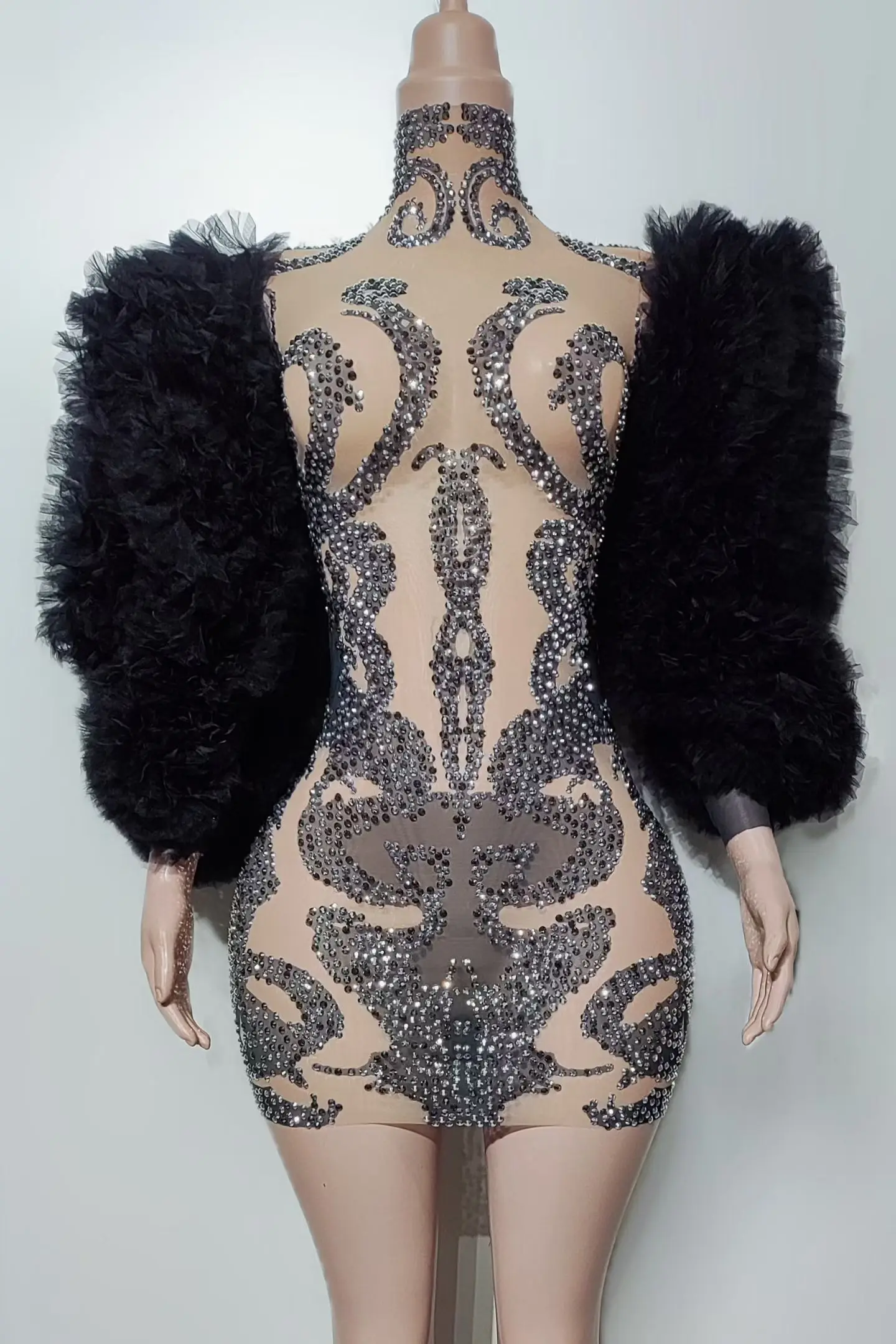 

Элегантное женское вечернее платье Monv с прозрачными сетчатыми рукавами и пышной юбкой, индивидуальный пошив, для особых случаев, на день рождения, коктейльное, для выпускного вечера