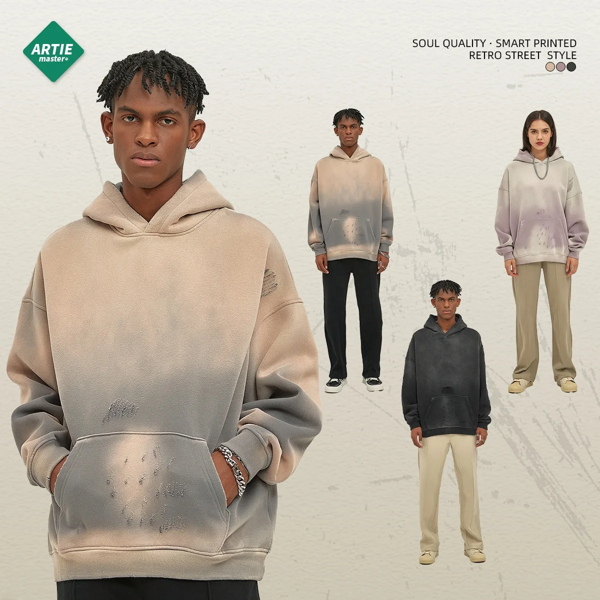 

Мужская толстовка Artie: новая осенне-зимняя коллекция, утепленная, из чистого хлопка, однотонная, винтажная, модный бренд