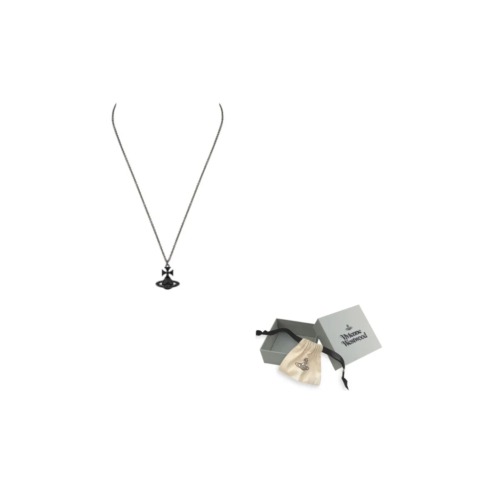 

Vivienne Westwood Faux Crystal Necklaces Men's Silver/Black 8053195305674
