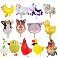 10/30/50pcs Farm Mini Animal Balloon Little Pig Duck Horse Sheep Cow Small Size Balloons for Birthday Baby Shower Party Decors