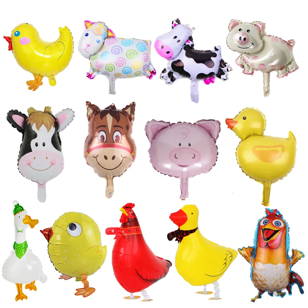 10/30/50szt Farm Mini Animal Balloon Little Pig Duck Horse Sheep Cow Small Size Balloons for Birthday Baby Shower Party Decors