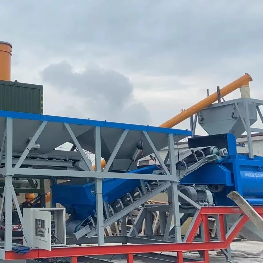 

Customized Automatic Fast Batching Machine Concrete Mobile Mixing Plant Pump Motor Gearbox PLC-Core Components Production Line