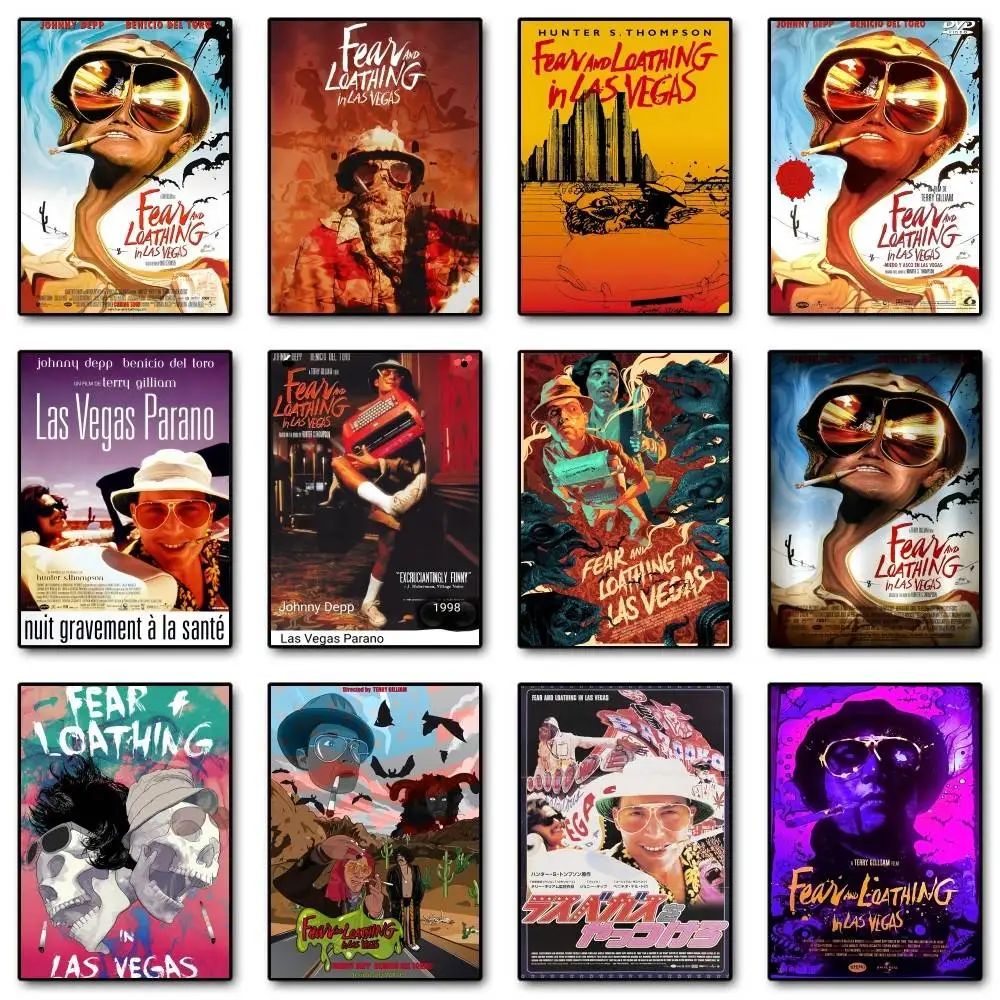 Póster de película clásica F-Fear And Loathing In Las Vegas, pegatina artística de pared impermeable con impresión de alta calidad para Bar y sala de estar