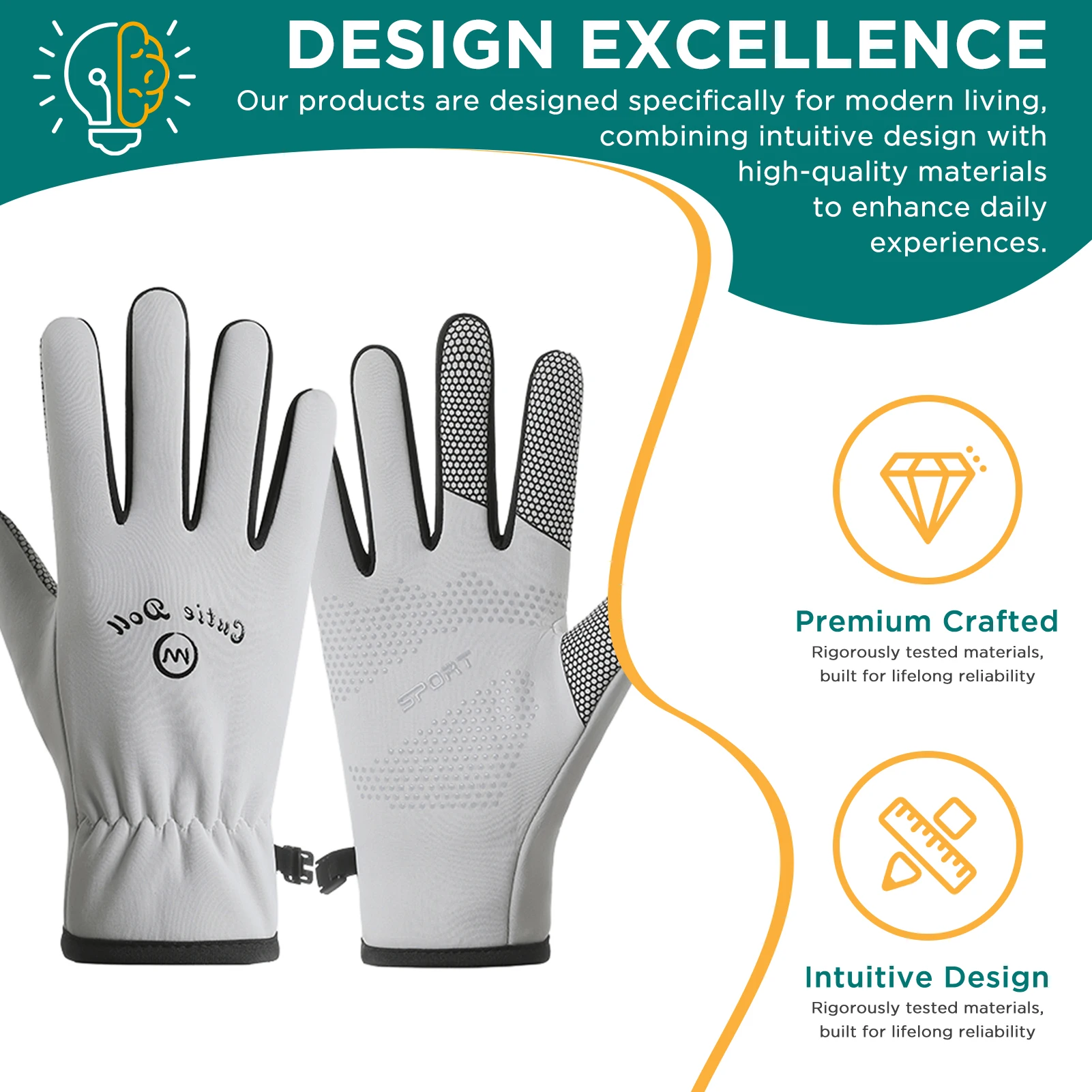 Women Winter Gloves Touchscreen Windproof Anti-Slip Water Resistant with Drawstring for Skiing Cycling Outdoor Activities