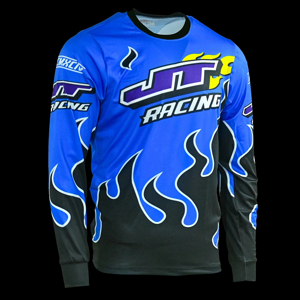 

3D Print Colorful Graphic JT Racing Jersey Fashion Cool Outdoor Motorcycle Riding Sports Long Sleeve T-Shirt Loose Crew Neck Top