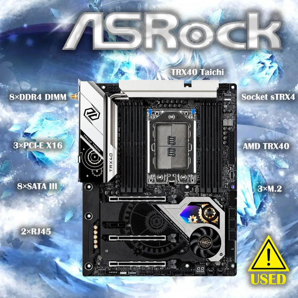 ASRock Motherboard TRX40 Taichi With AMD Ryzen Threadripper sTRX4 TRX40 Max 256GB DR4 ATX