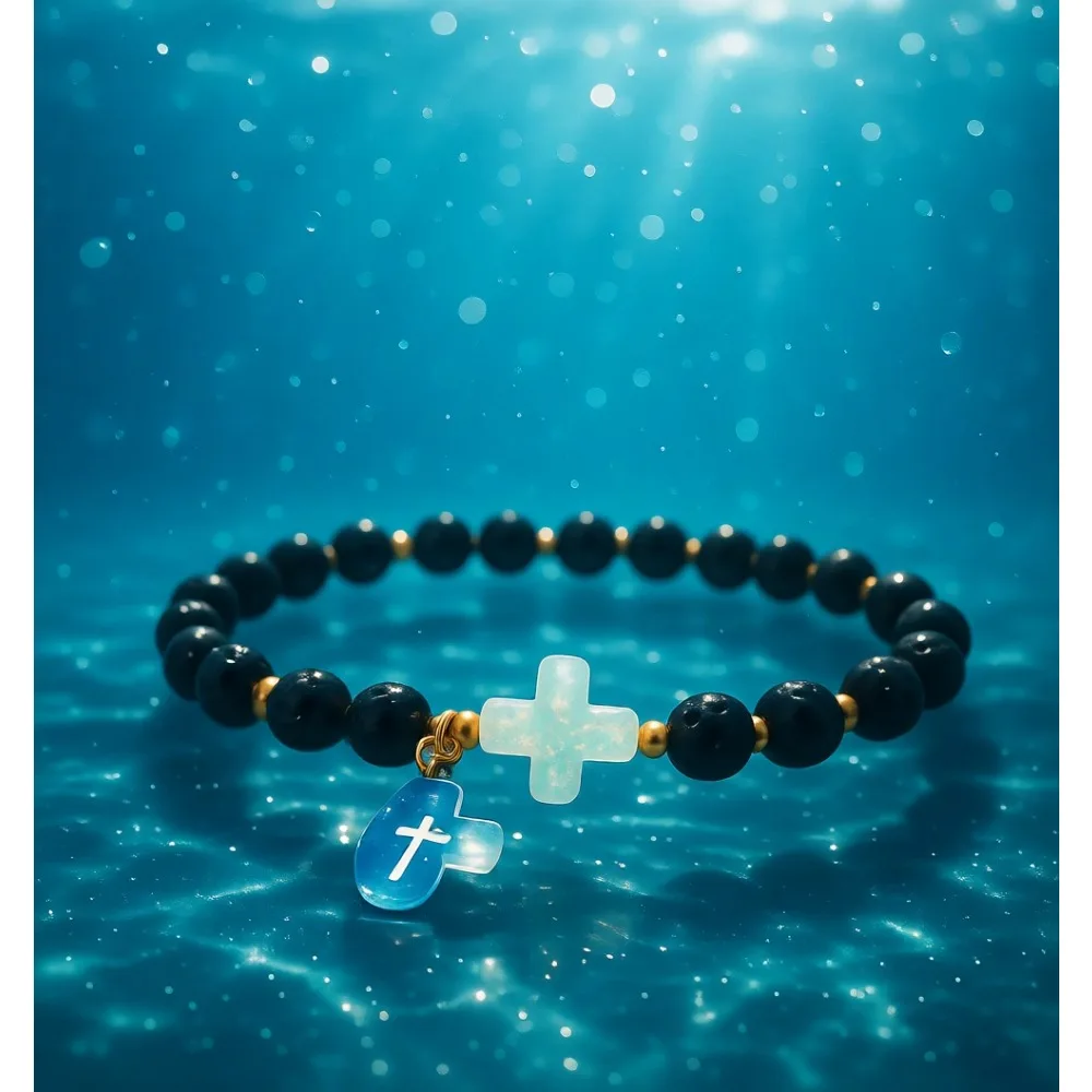 

Вдохновляющий эластичный браслет для мужчин с бусинами из лавового камня, два цвета