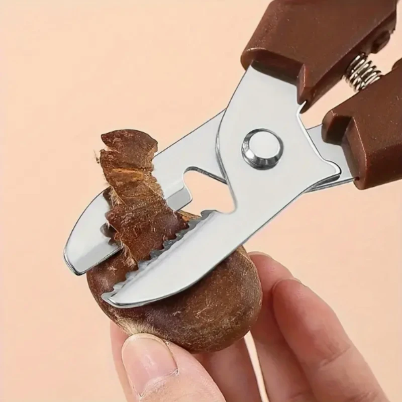 1Pc Black/Brown Chestnut Cracker Tool Chestnut Peeler Scissors Nut Cracking Tools Durable Chestnut Opener Chestnut Cutter