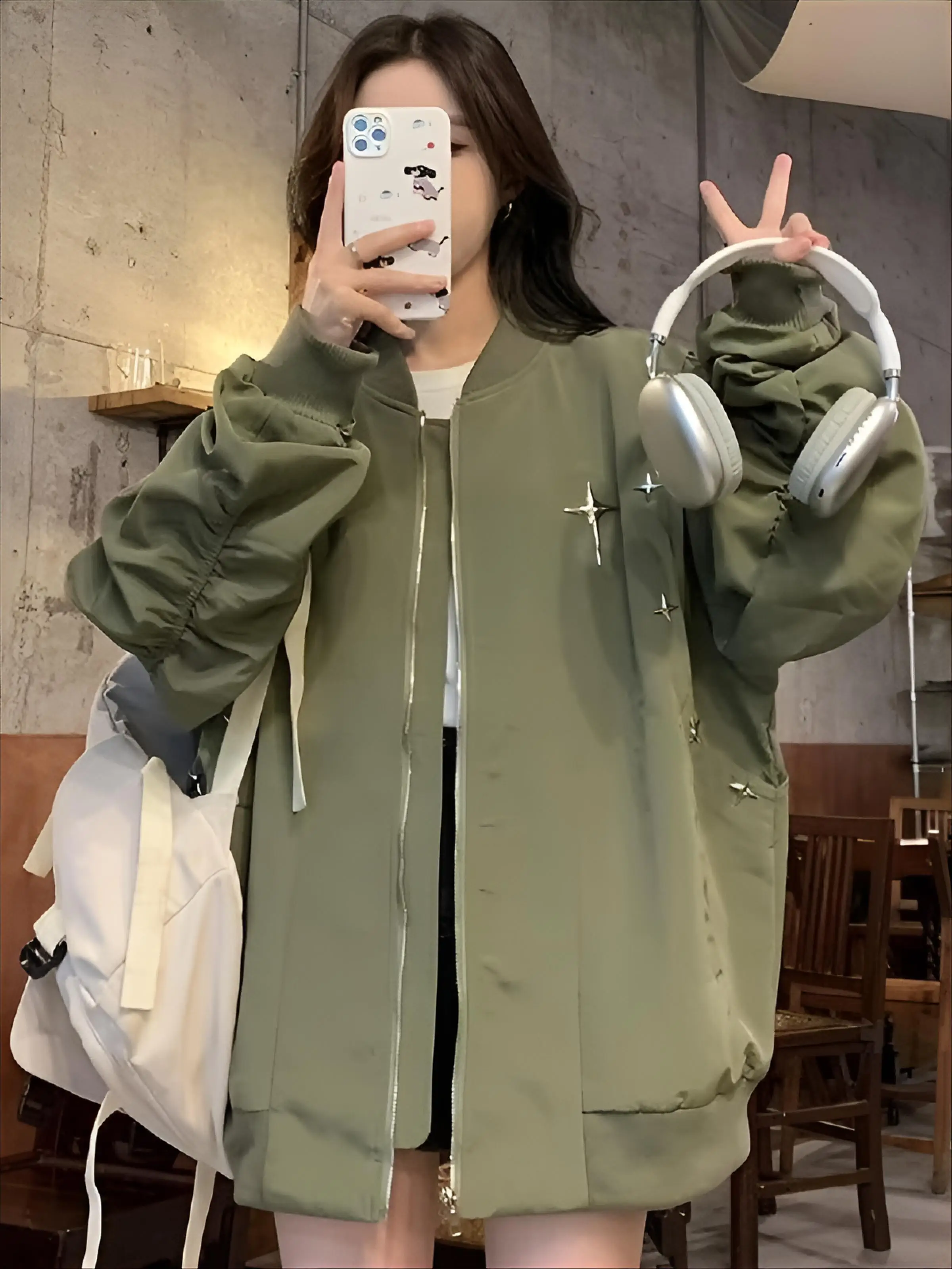 

Бейсбольные куртки оранжево-синие женские весенние из эластичного канваса с карманами, украшенные бантом, на молнии, с вышивкой, в стиле Vibe Distressed, с воротником, OL