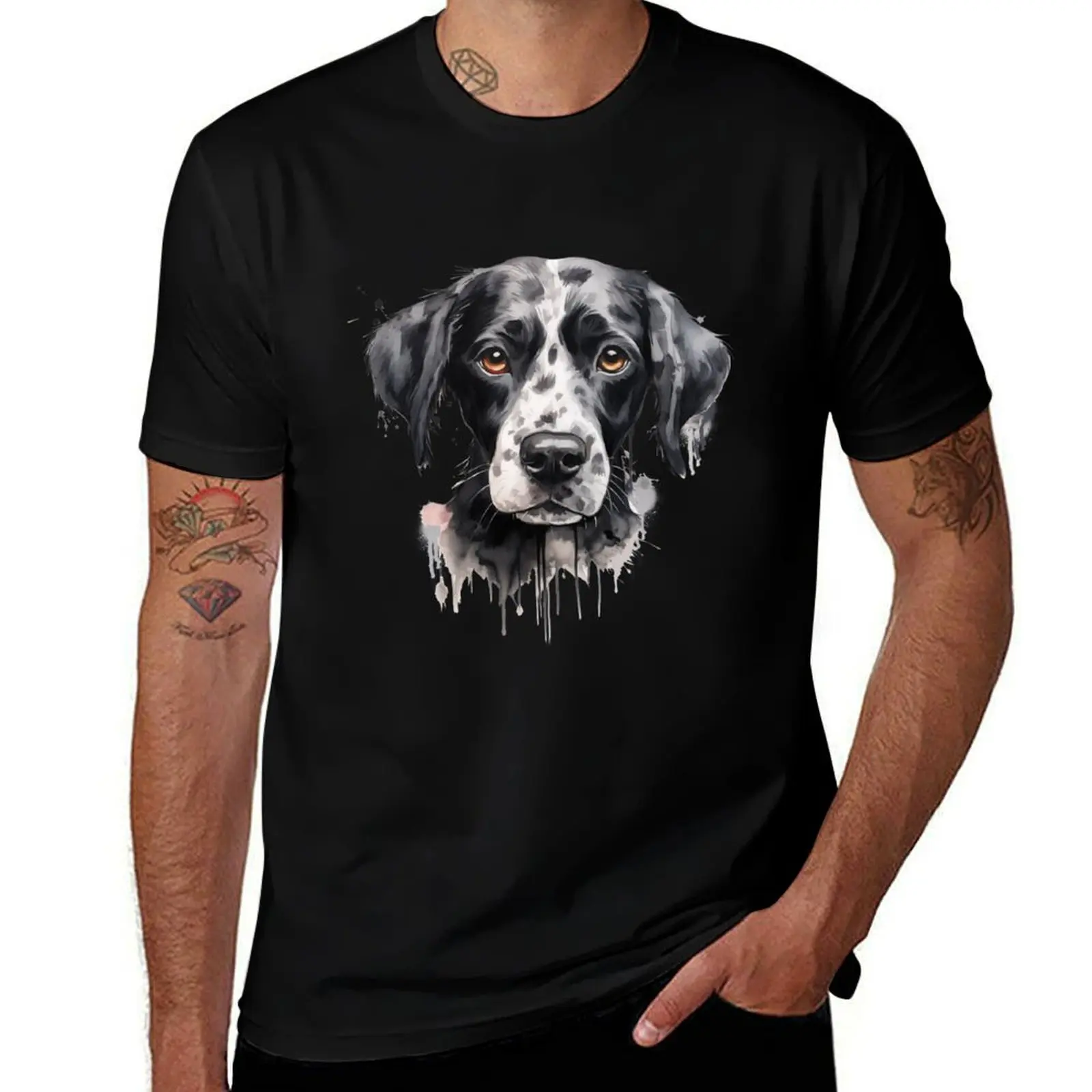 Camiseta para amantes de los animales, camiseta con cuello redondo de color liso simple para cachorros de French Pointer, Braque d’Auvergne