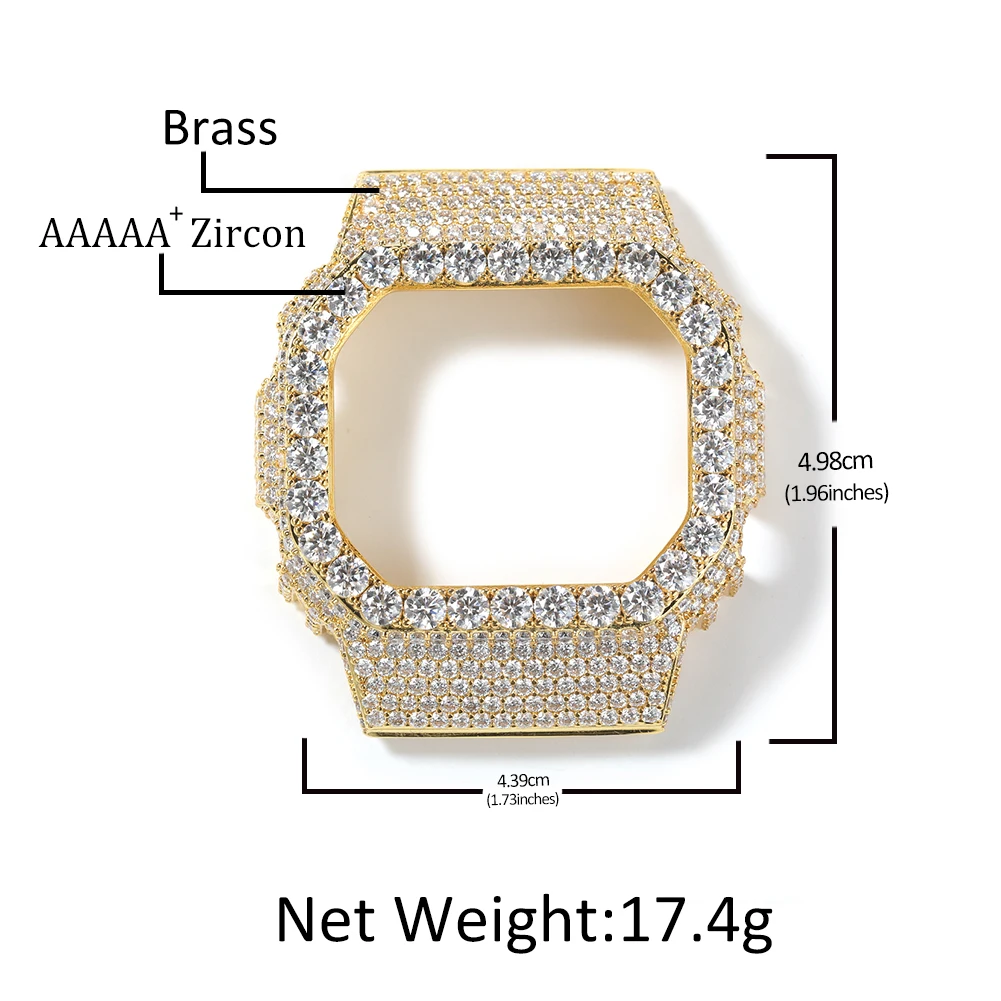 TBTK GRA Certified Moissanite Iced Out Big Round Moissanite Watch Case For DW6900 Hiphop Watch Case Replacement Parts view 3