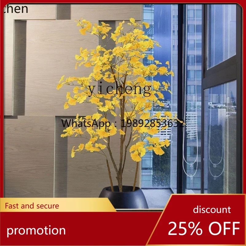 

YFY Simulation Ginkgo Fake Leaves Imitative Tree Wishing Tree Living Room Background Landscape Prop Decoration