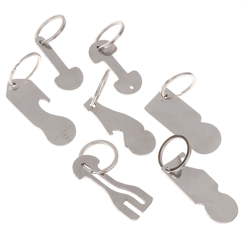 Carrinho de compras Solver Trolley Token, Gancho chave portátil, Abridor de chaves, Moeda Chaveiro Acessórios, Token, 1pc