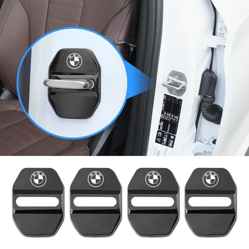 4Pcs Titanium Alloy Car Door Lock Protective Cover For BMW E46 E90 E60 F30 F10 E39 E36 F20 G20 G30 E92 E87 E91 X5 E70 F11 E30 X3