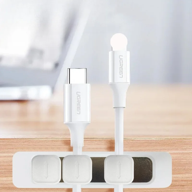 Magnetic Cable Organizer Clip Fixer Desktop Nail Free Self Adhesive Buckle Cable Tie Storage Winder Protector De Cable Tipo C