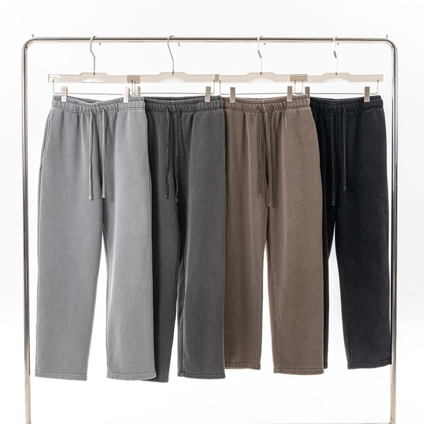 

Повседневные свободные прямые спортивные брюки унисекс с завязками, струящиеся, в землистых тонах, из комфортной смеси хлопка и полиэстера