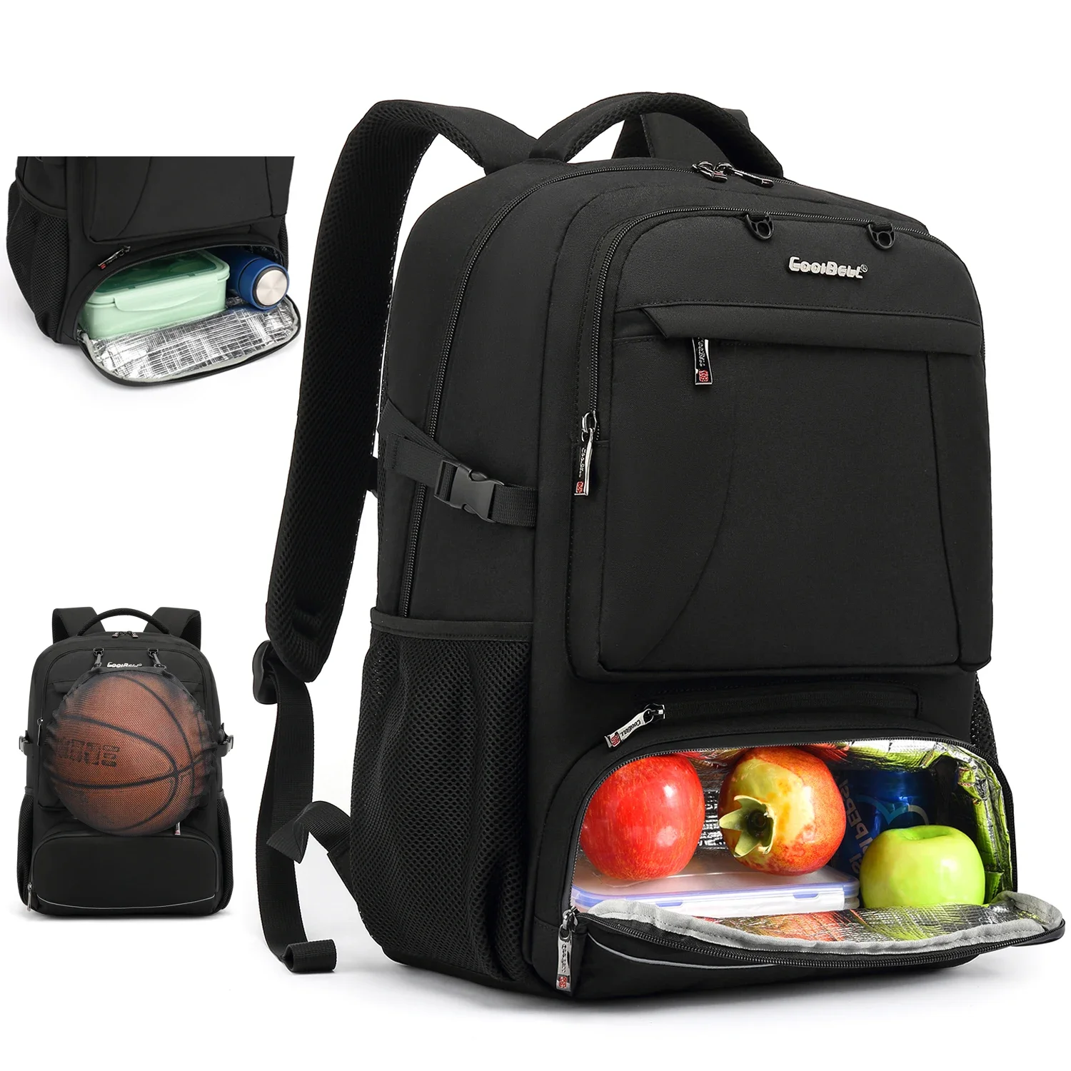 DUTRIEUX Lunch Backpack 15.6/17.3 Inches Laptop Backpack with Insulated Compartment / USB Port for Hiking Work Travel Men Women