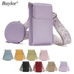 Buylor Fashion Women's Phone Bag Leather Mini Mobile Phone Shoulder Bag Casual Travel Shopping Lightweight Portable Small Purse