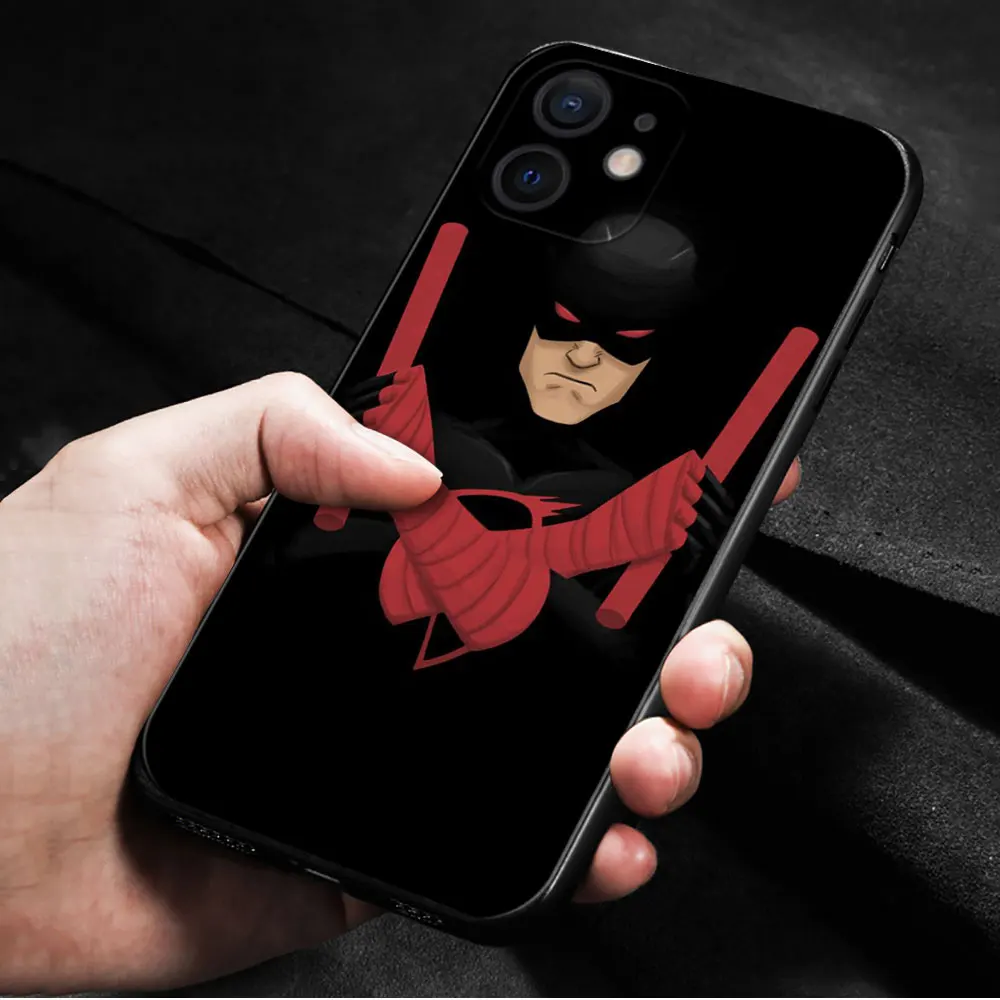 Marvel Avengers Daredevil custodia morbida in Silicone per iPhone 15 14 13 12 11 Pro Max 6S 6 7 8 Plus X XR 12 13 Mini Cover