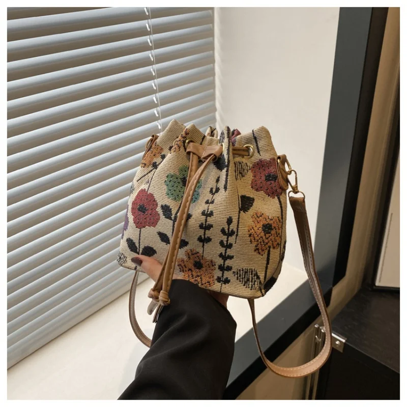 Women's single shoulder bag national style handbag bag women's fashion retro hand carry bucket bag