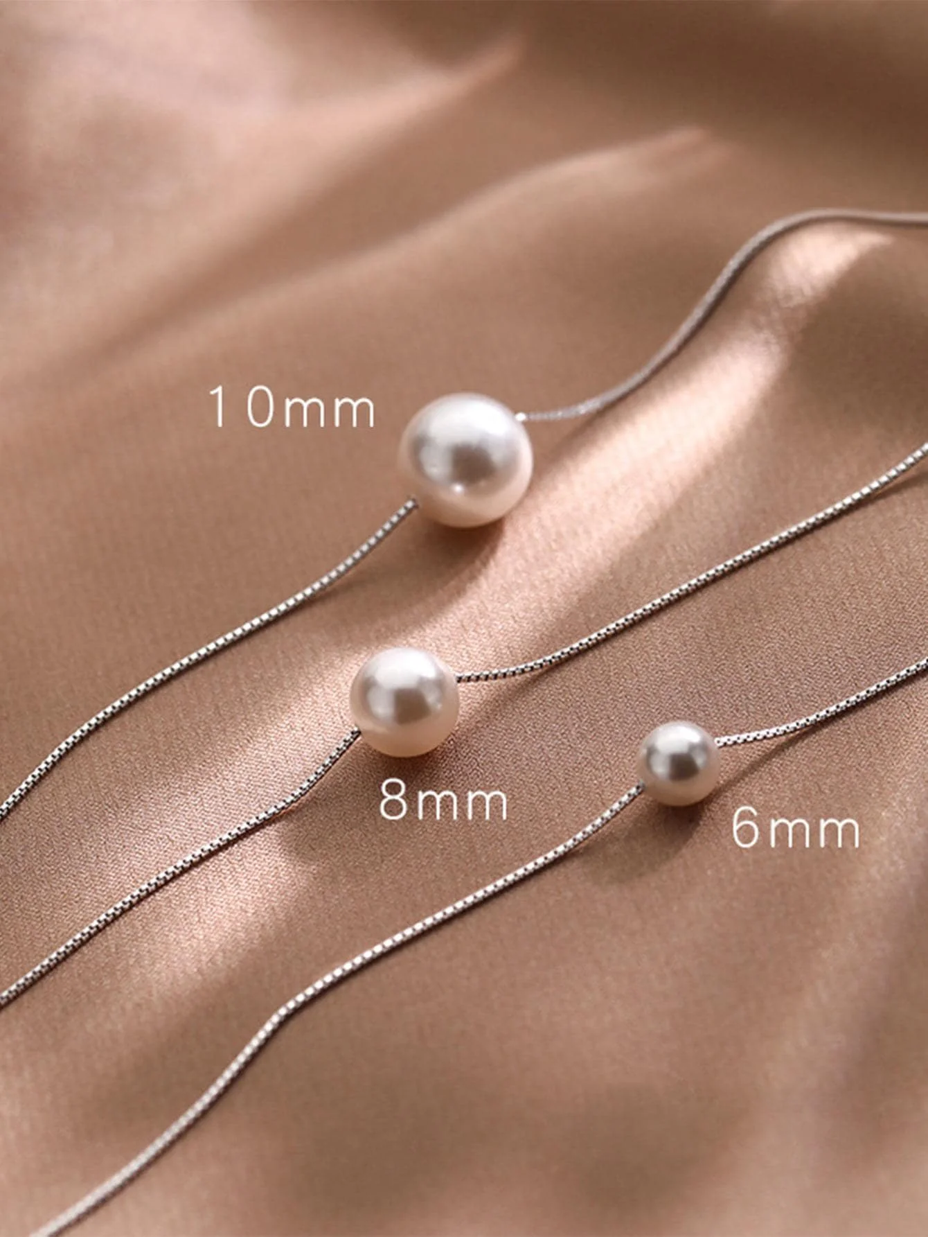 

Минималистичное колье из пресноводного жемчуга 6-10 мм на цепочке из стерлингового серебра