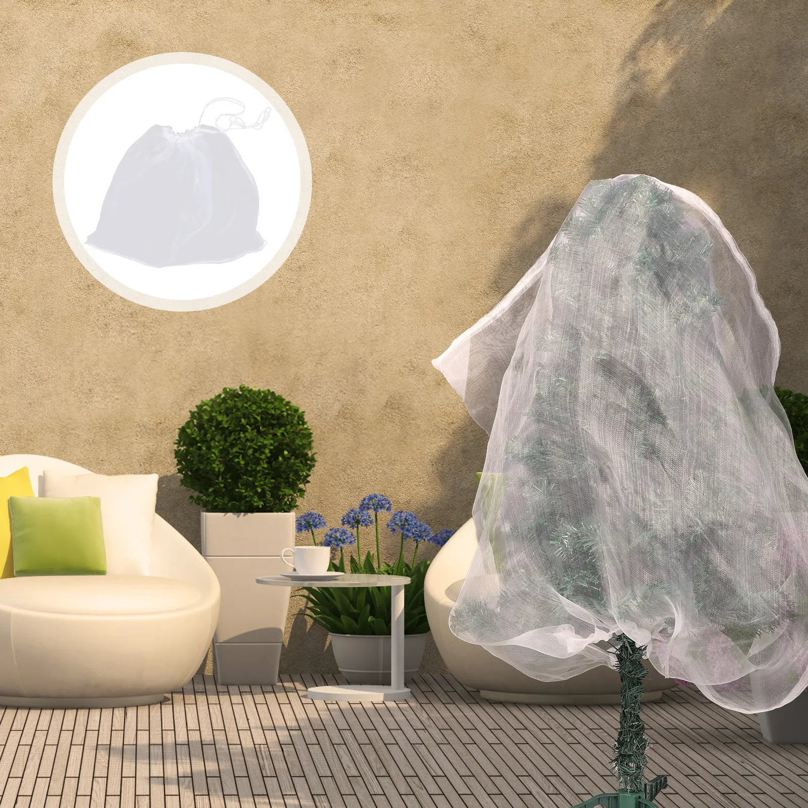 Fruit Protection Mesh Bags Garden Vegetable Grow Covers Grape Netting Pest Barrier with Drawstring