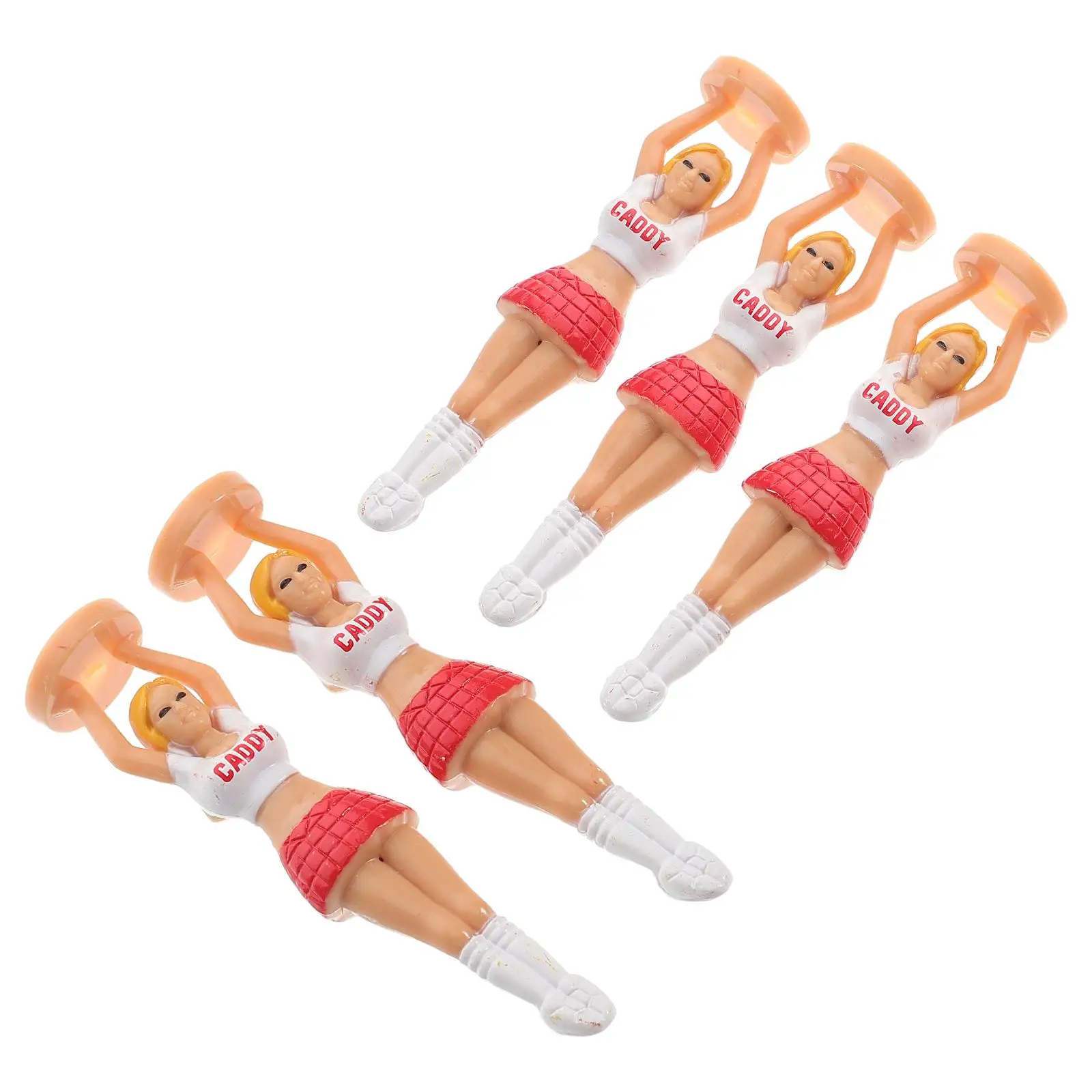 

5 Pcs Golf Equipment Plastic Ball Stud Tee Holder Cushion Short Marker Miss