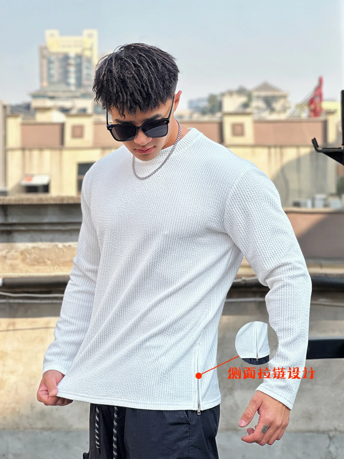 Mens Outdoors Loose Serpentine Long Sleeve T-Shirt Gym Fitness Basketball Tee Male Bodybuilding Casual Clothing Sweatshirts Top