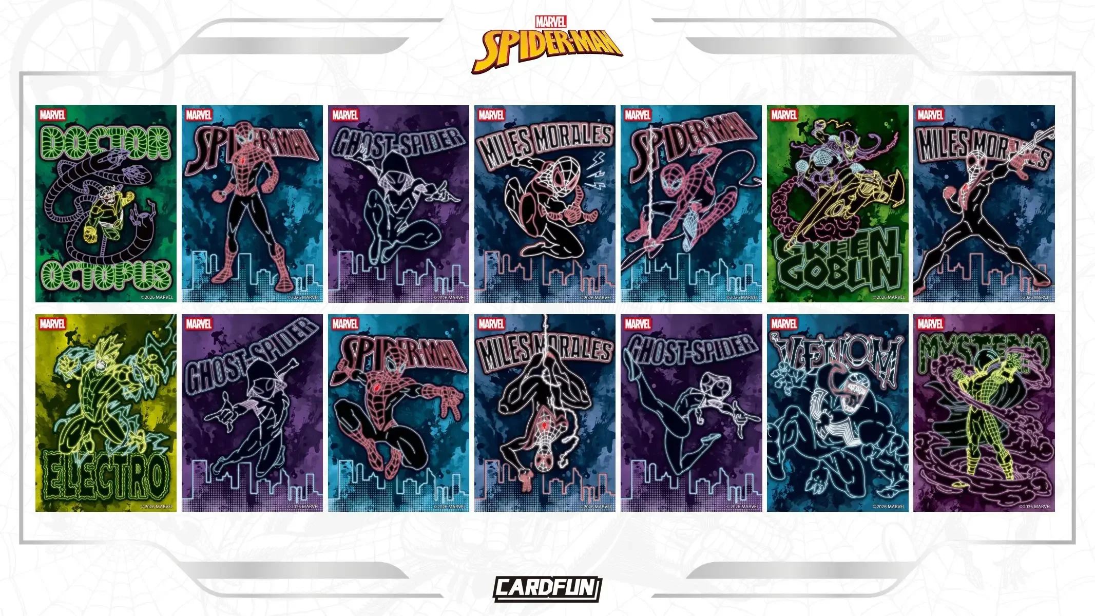 Genuine Marvel Card SPIDER RALLY TRADING Marvel Spider-Man Cards Limited Edition Refraction Flash Collectible Cards Gift Toys