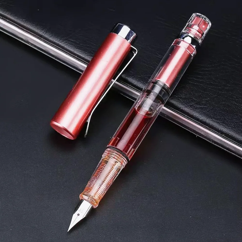 Smooth Fountain Pen Piston Filling Transparent Stationery Writing Tool Student School Stationery Office Calligraphy