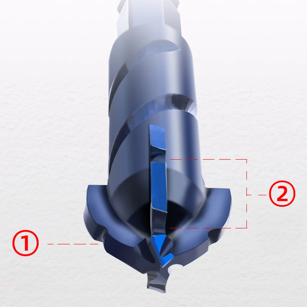 Broca excéntrica en espiral de aleación de acero de tungsteno, 1 Uds., para perforación de azulejos de vidrio, alta dureza, 6mm, 8mm, 10mm, 12mm, 14mm de diámetro