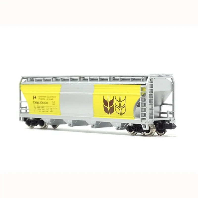 Transportador de grano de trigo amarillo original a escala N 1/160, modelo de carro de tren, colección clásica para adultos, mesa de arena, pantalla estática