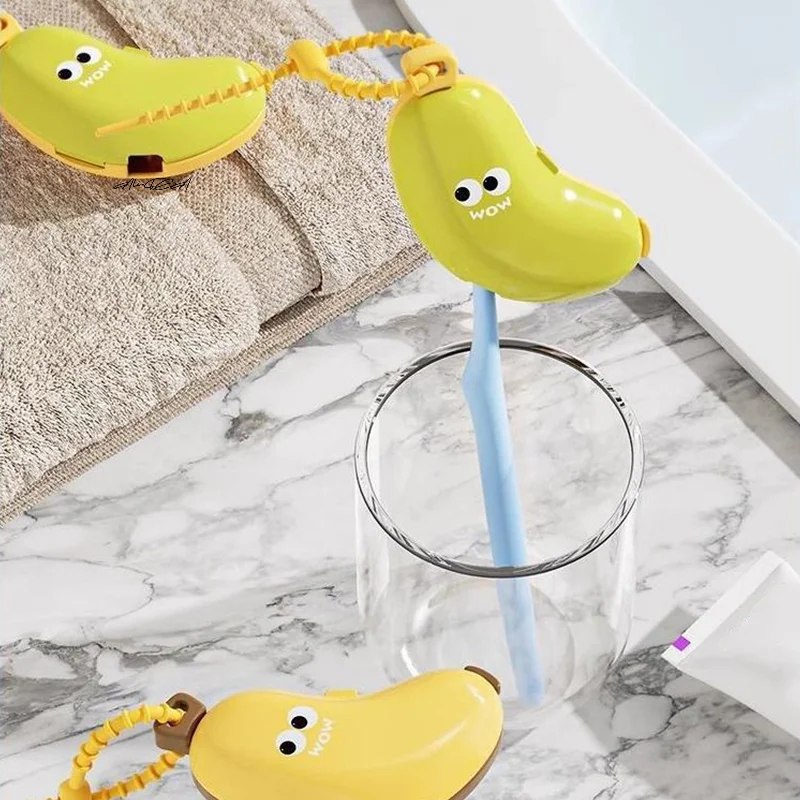 

Защитный чехол для головки зубной щетки в форме банана с отделением для зубной пасты, портативный дорожный зажим для пыли, ящик для хранения