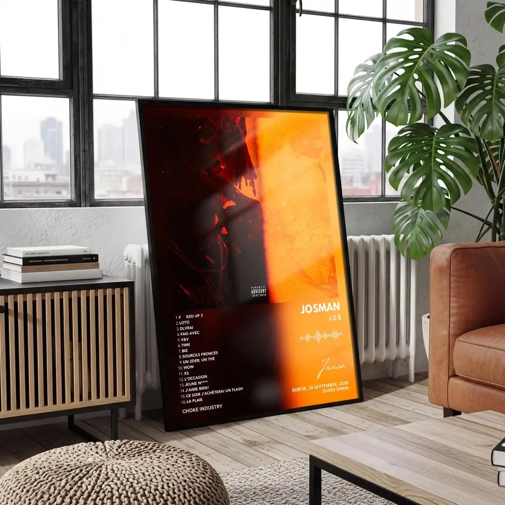 Josman Poster Peelable Self-Adhesive Album Cover Stickers, Frameless Wall Art for Singer Band Pop Rap Bedroom