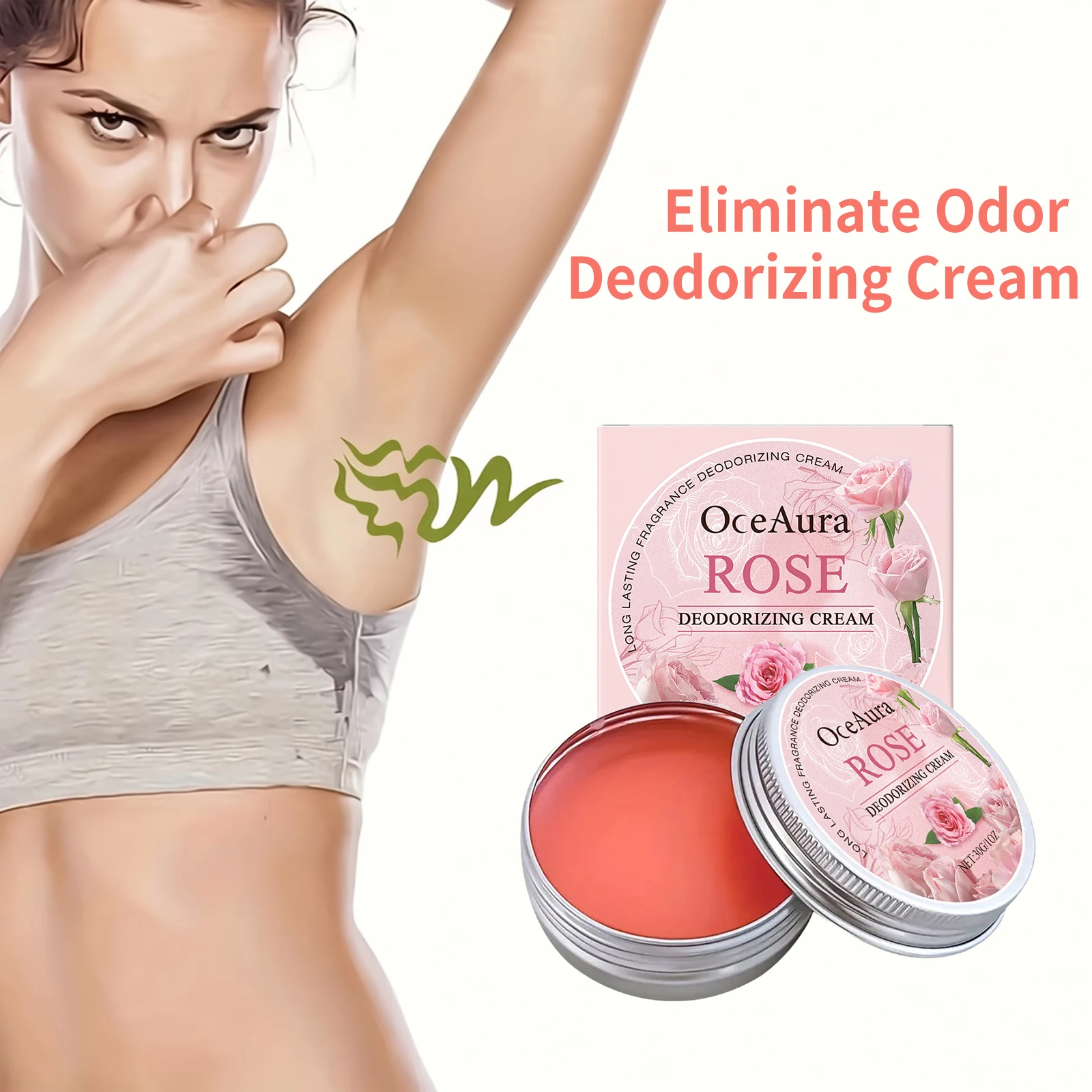 Rose Body Cream Non Greasy Long-Lasting Fragrance Nourishing Lightweight Eliminate Odor Inhibiting Sweat Smooth Softe Body Care