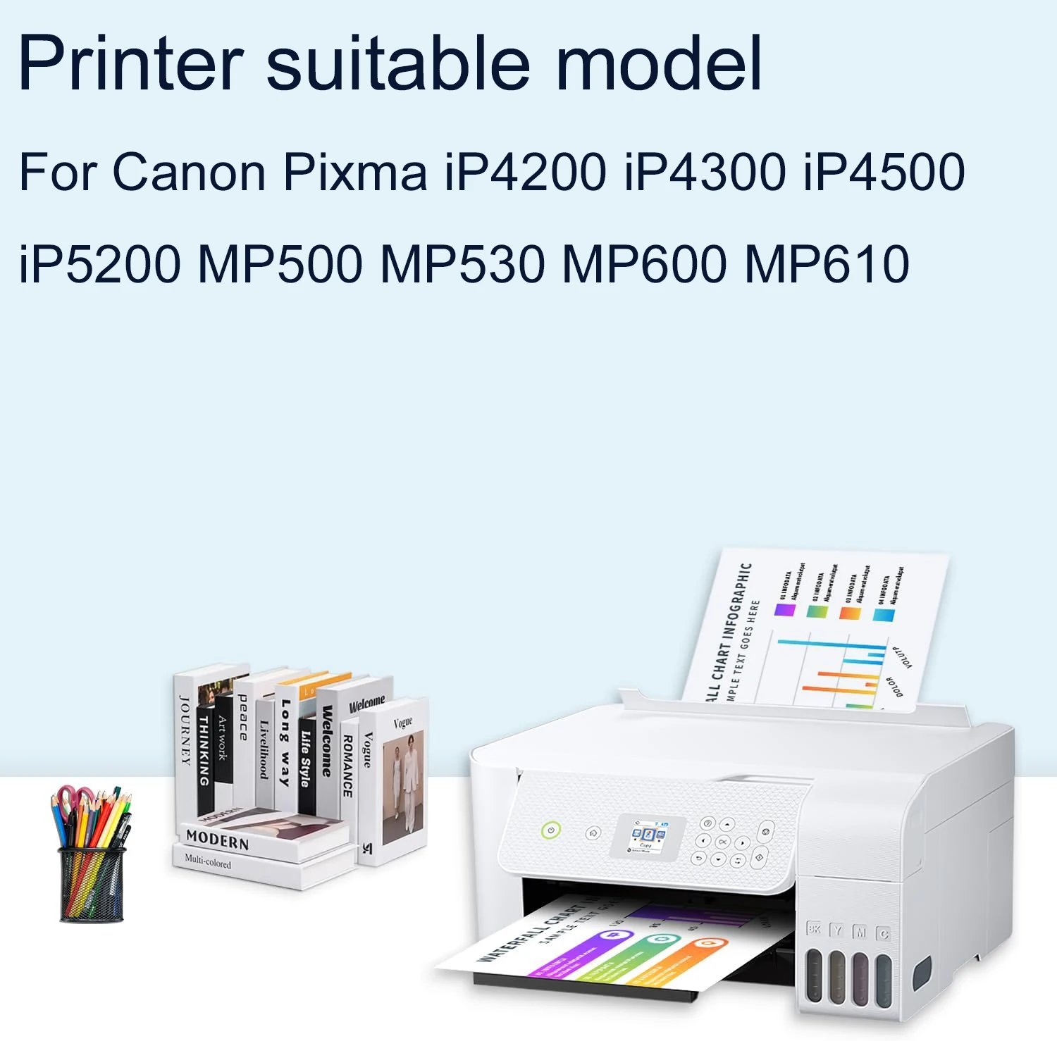 Vilaxh PGI-5 CLI-8 Refillable Ink Cartridge For Canon Pixma IP4200 IP4300 IP4500 IP5200 MP500 MP530 MP600 MP610 Printer