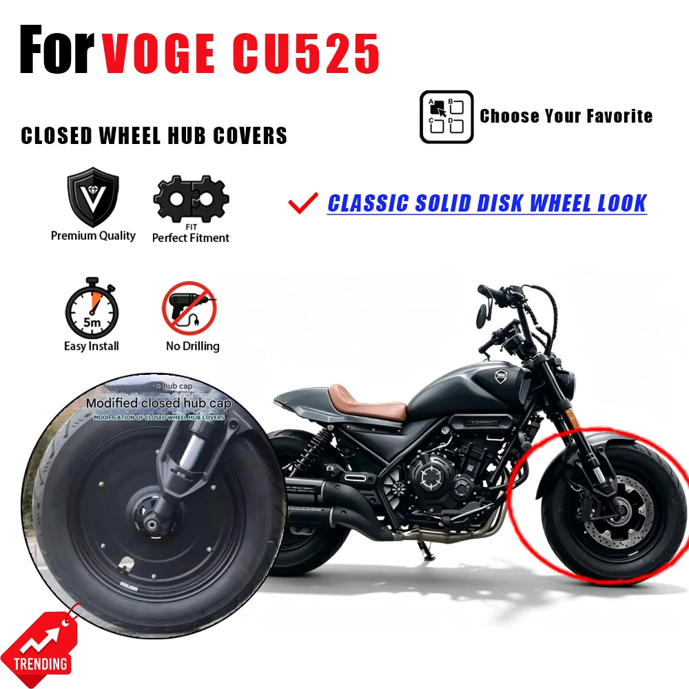 

For VOGE CU525 Motorcycle Closed Wheel Hub Cover Front Rear Rim Decorative Shell Metal Disc Plate Accesorios Moto Tapa Cubo