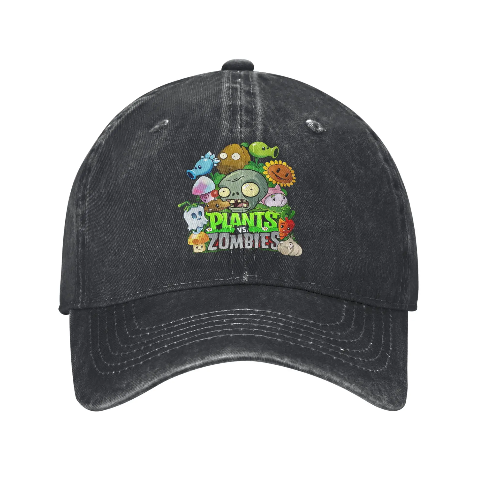 

Классические бейсболки Plants Vs Zombies PVZ для видеоигр, потертая кепка Snapback, уличная всесезонная дорожная мягкая кепка, шляпа