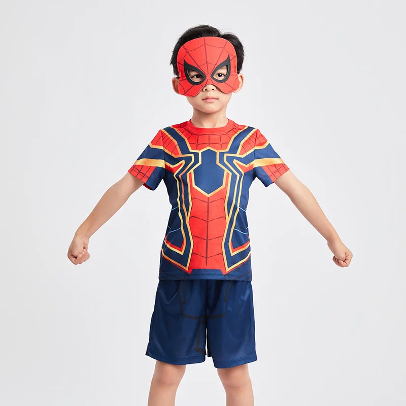 Summer American Movies Children's T-shirts Role-Playing Costumes Street Party Tops Kids Sports Short Sleeved T-shirts