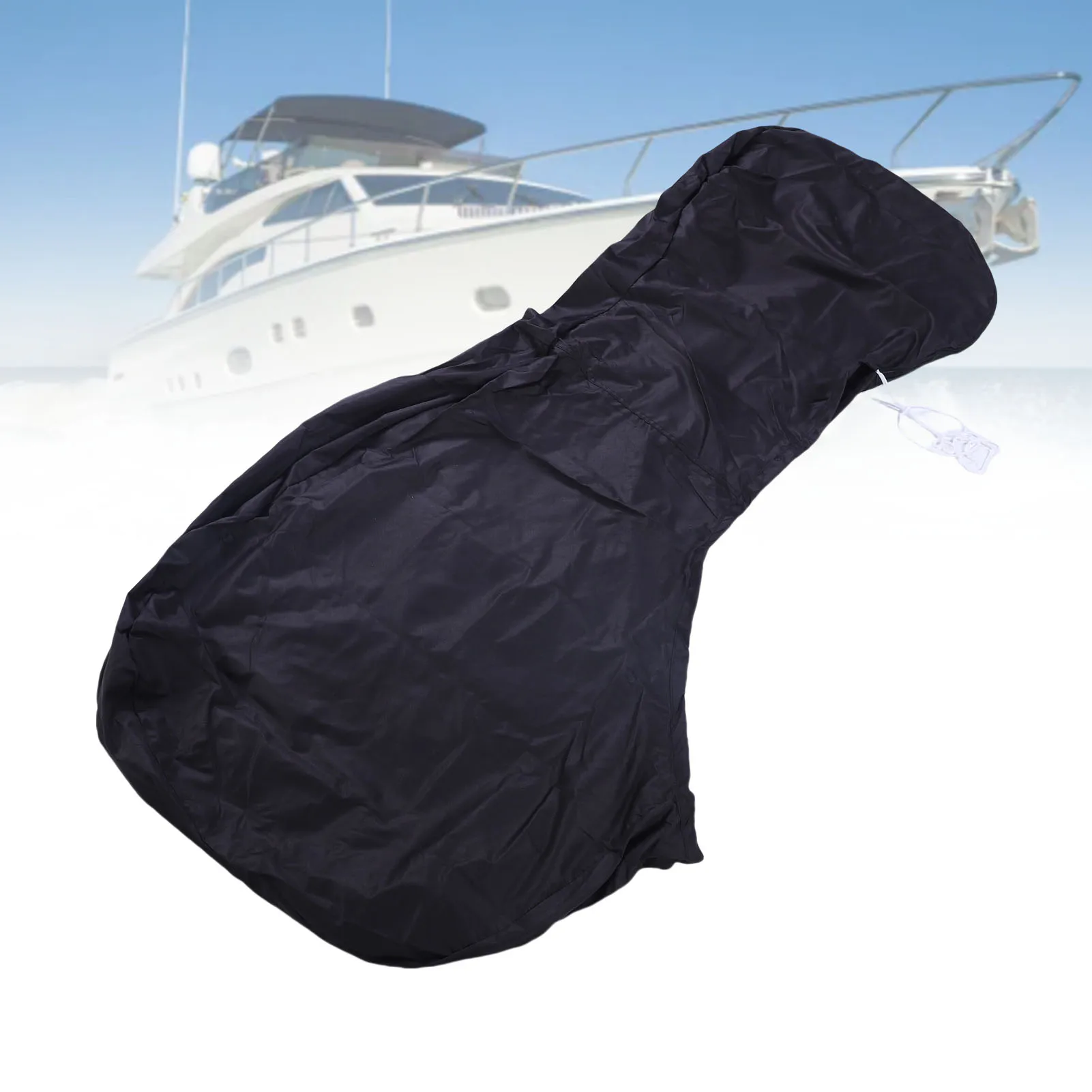 

Full Outboard Motor Cover Water Proof Heavy Duty Fadeproof 600D Oxford Fabric Boat Motor Cover Black Full Outboard Motor Cover