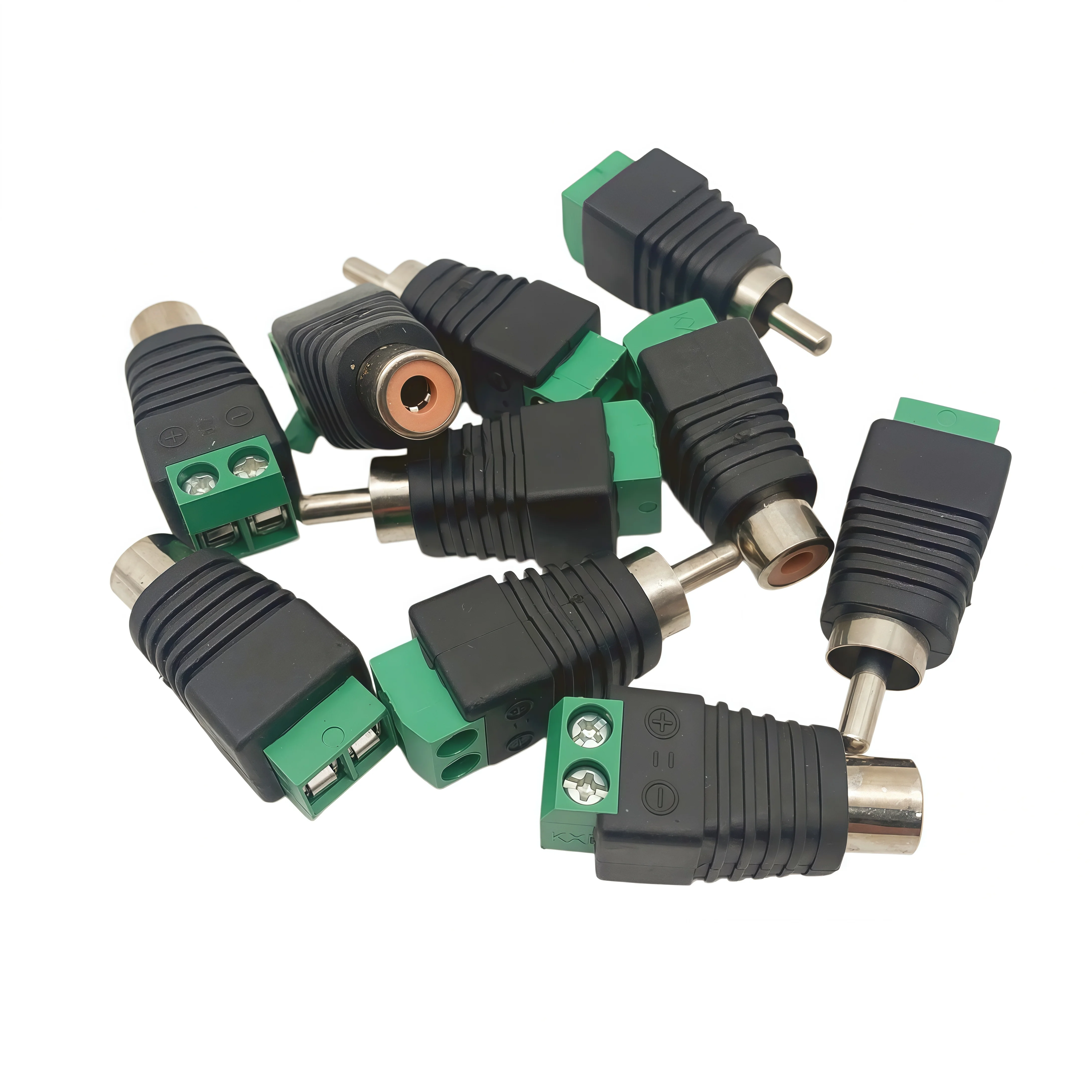 100pcs RCA Terminal Block CAT5 To Camera CCTV Video Balun RCA Female or Male Jack AV Screw Connector