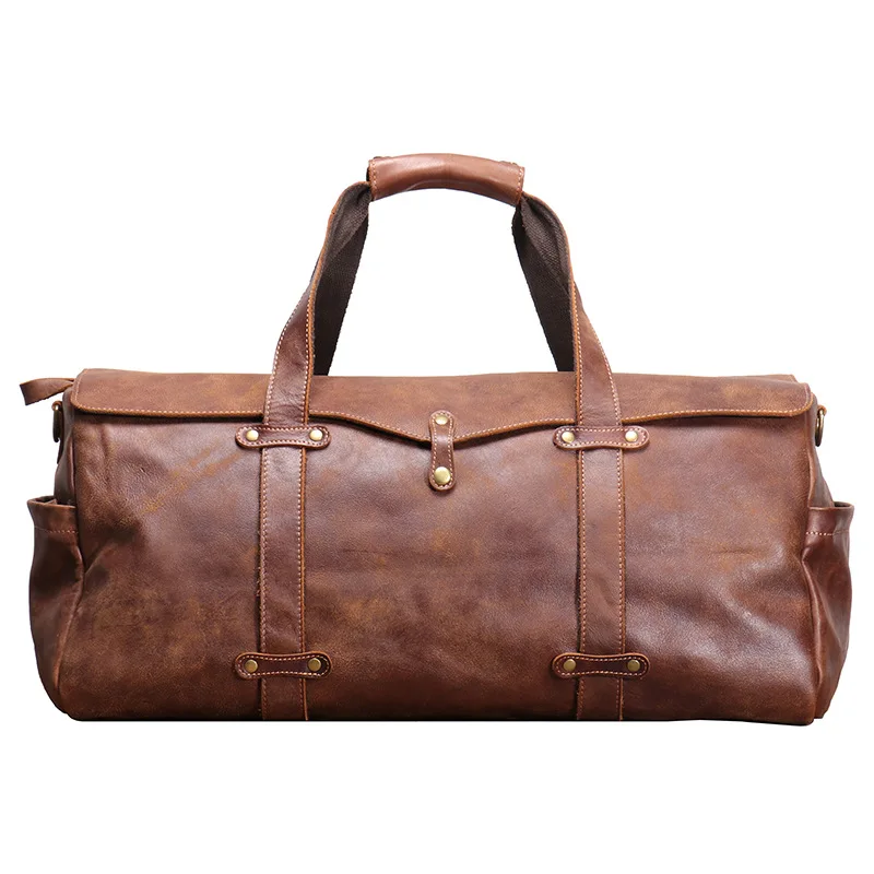 Imagem -05 - Bolsa de Viagem em Couro Fosco Retrô Masculina Bolsa Tiracolo de um Ombro Bolsa de Bagagem de Grande Capacidade Portátil Nova