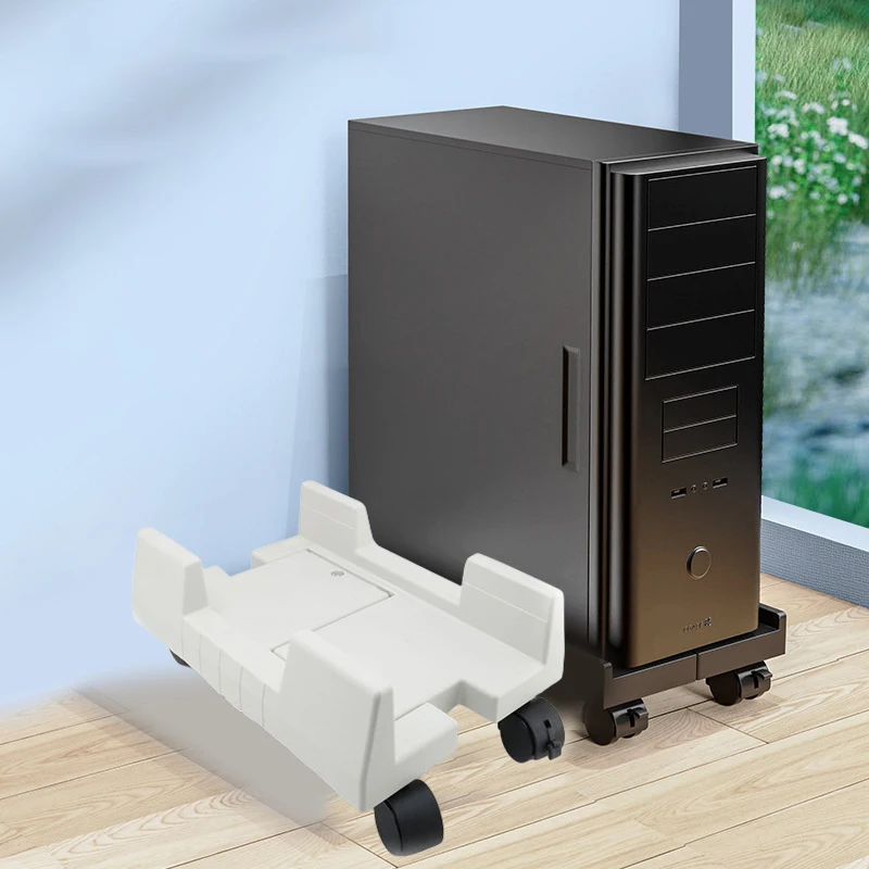 Portable Moving PC Case Holder Adjustable Under Table Computer Tower Stand Support For Computer Cooling Cleaning Bracket