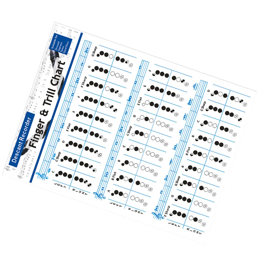 

Flute Chart Music Poster for Students 157g Coated Paper Bass Clarinet Practice Supplies Chord Learning Guide