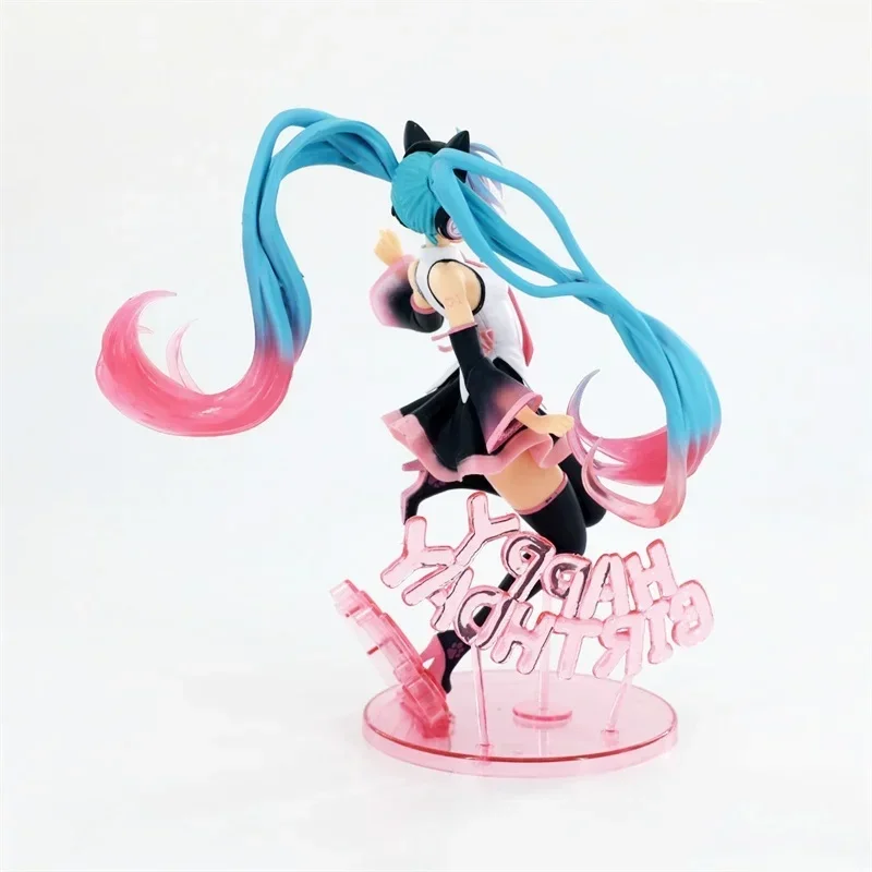 Anime Hatsune Miku PVC Action Figure, Estatueta Kawaii Artesanal, Modelo Colecionável, Brinquedo para Halloween, Presente de Aniversário Infantil