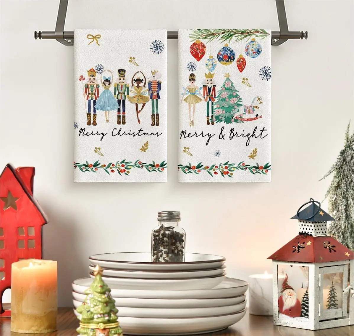 

2Pcs, Hand-Painted Nutcracker Christmas Kitchen Towels, 40Cm*60Cm Towel Set, Super Absorbent Soft Cleaning Cloth, Cooking and Baking Tea Towel, Tea Towel, Hand Towel, Cleaning Cloth, Dishcloth, Kitchen Decoration, Living Room Decoration, Kitchen Essential