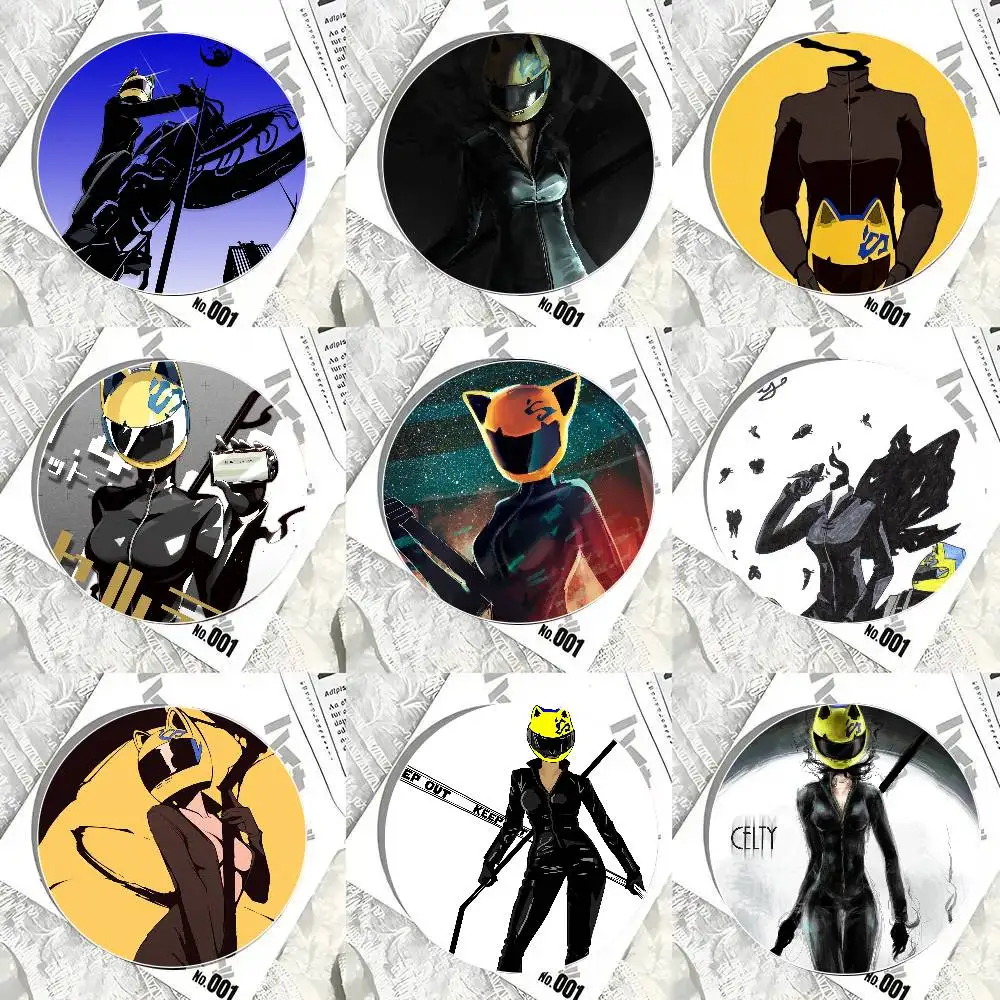 Celty Sturluson Anime D-Durarara!! Cartoon Style Badge Brooches On Backpack Decoration Round Enamel Pins For Accessorys