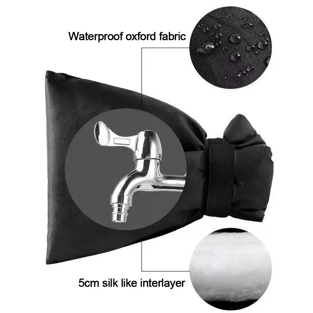 

New 210D Oxford Faucet Cover Black General Faucet Insulation Cover Faucet Protector Cover Garden