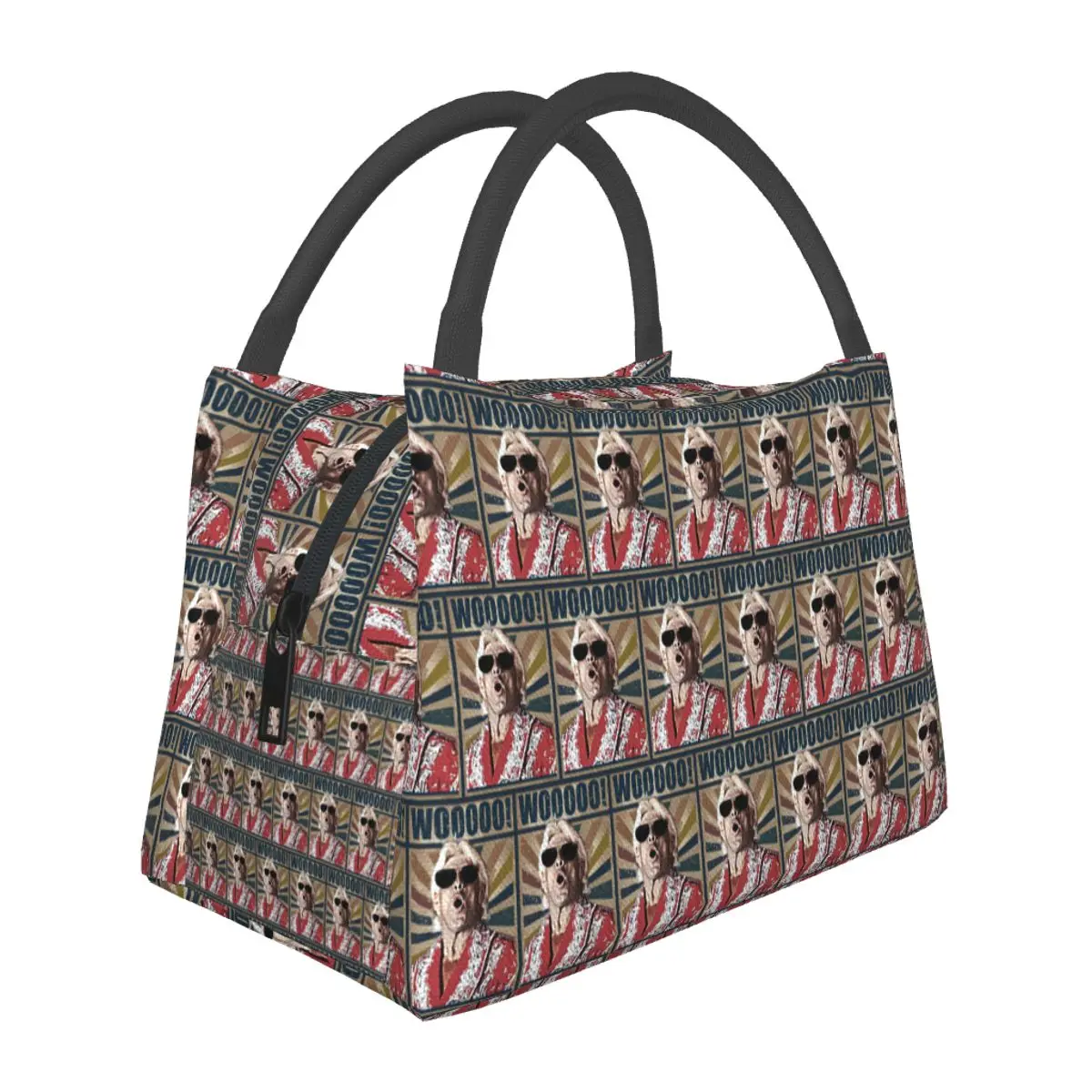 Ric Flair Woooo Lightweight Handheld Insulated Lunch Bag Aluminum Foil Liner for Adults Students Travel Picnic