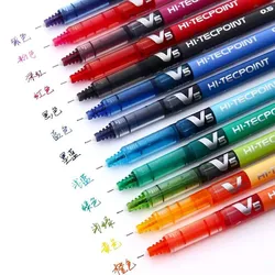 Japão Pilot V5 Liquid Roller Pen, Hi Tecpoint, Reto, Grande Capacidade, Tinta de Secagem Rápida, Ponta de Agulha, Preto, Vermelho, Azul, 0,5mm, 6 Pcs, 12Pcs